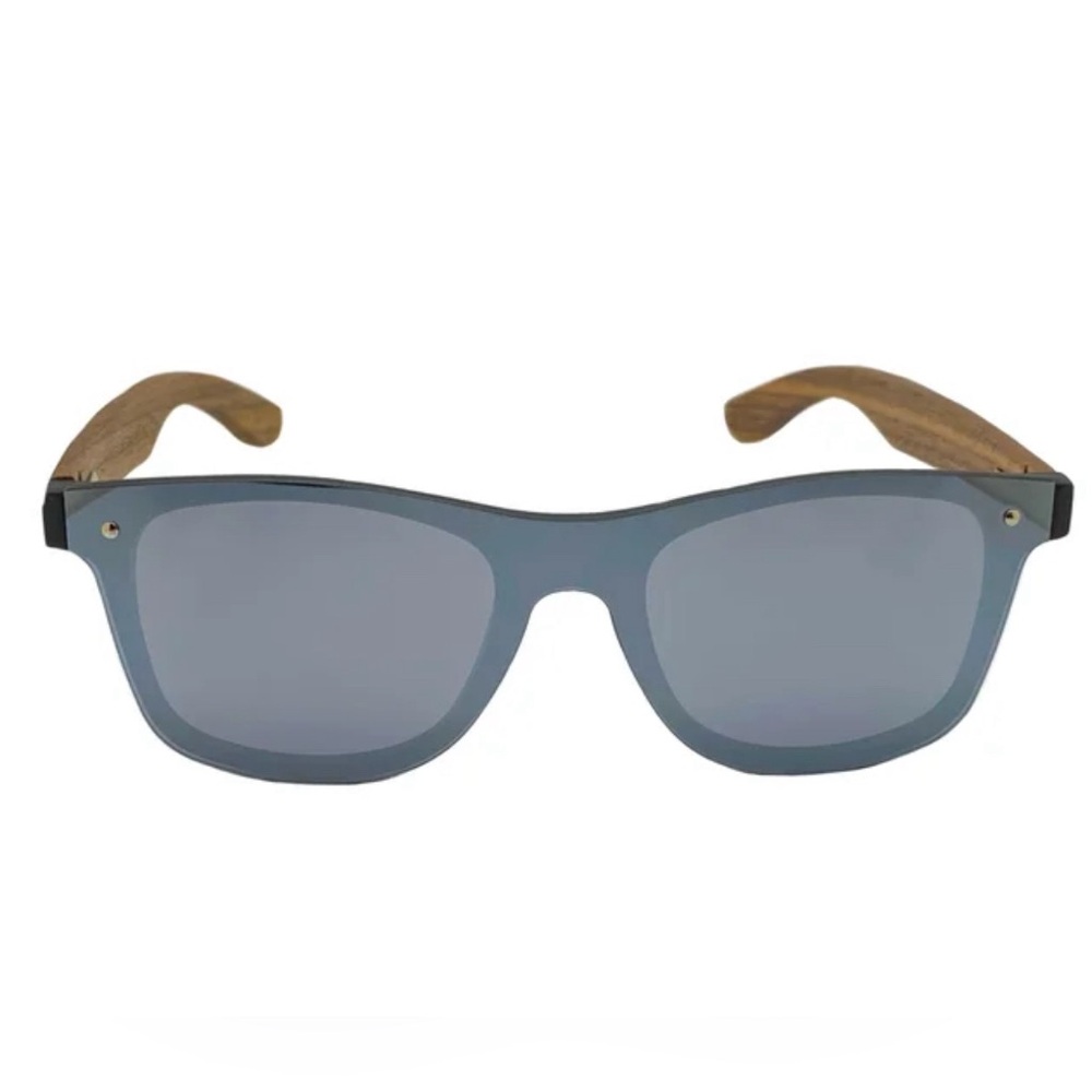 Plank Unisex Hamilton Sunglasses Silver Polarized Bamboo
